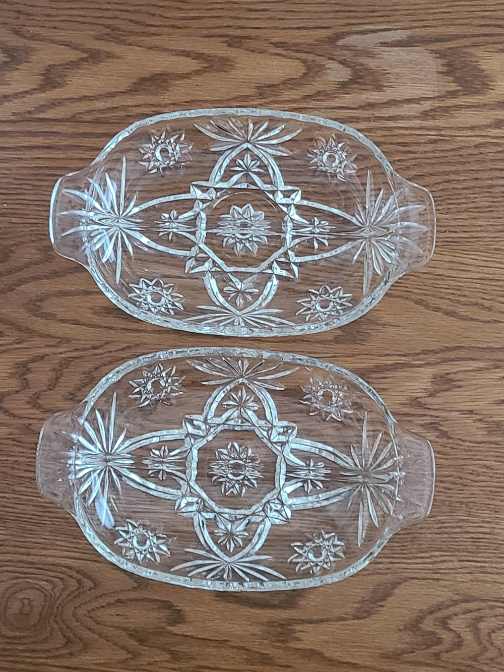 Vintage - Anchor Hocking EAPC Star of David divided relish dishes Set of 2